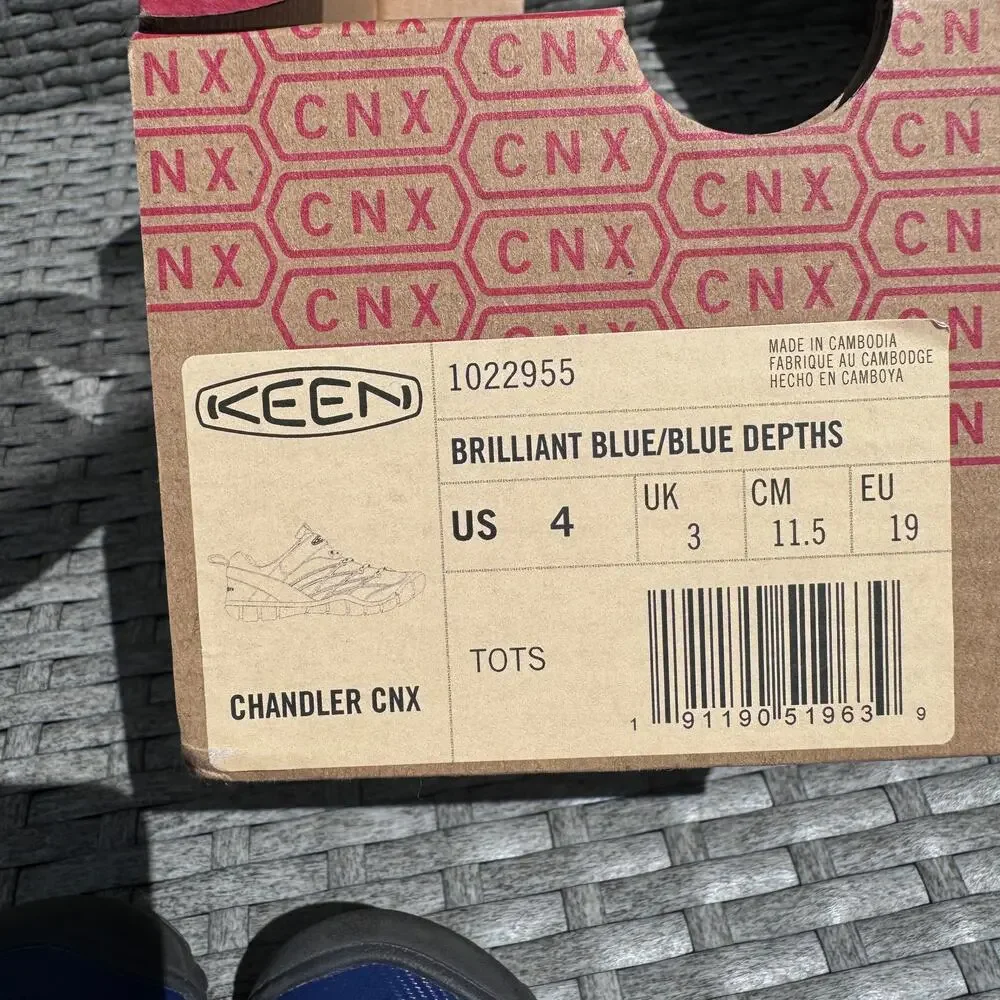 Keen Chandler CNX Hiking Shoes Mesh Bungee‎ Lace Blue Green Kids Toddler Size 4